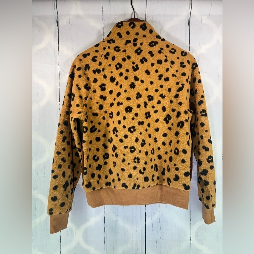 Madewell Better Fleece Womens Half Zip Sweatshirt Long Sleeve Cheetah Print Sz S - Picture 5 of 11